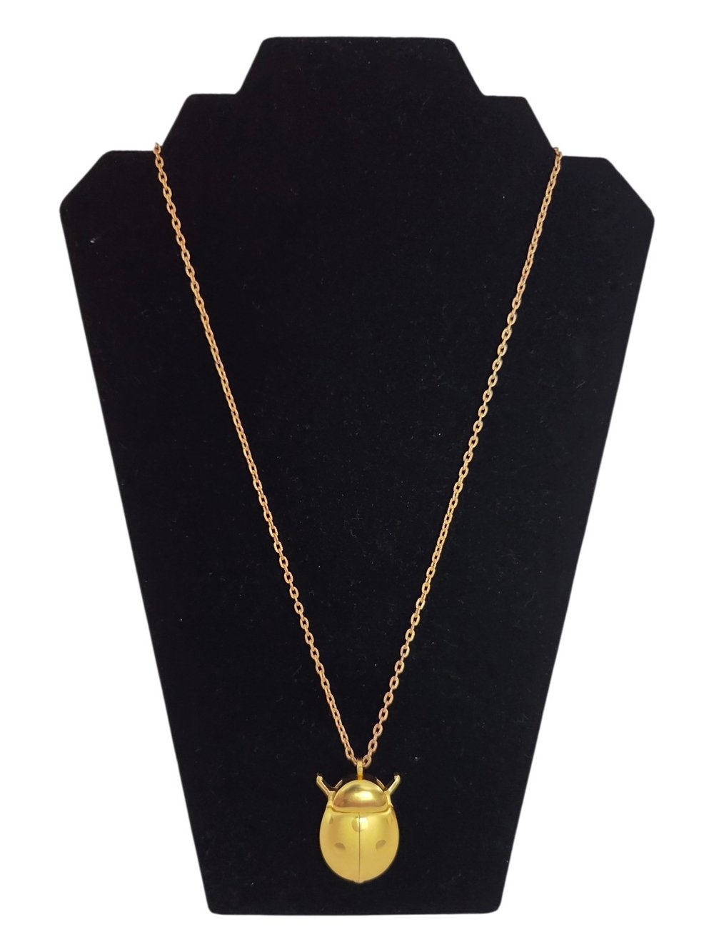 VTG 80's Gold Ladybug Pendant Necklace - Women Jewelry